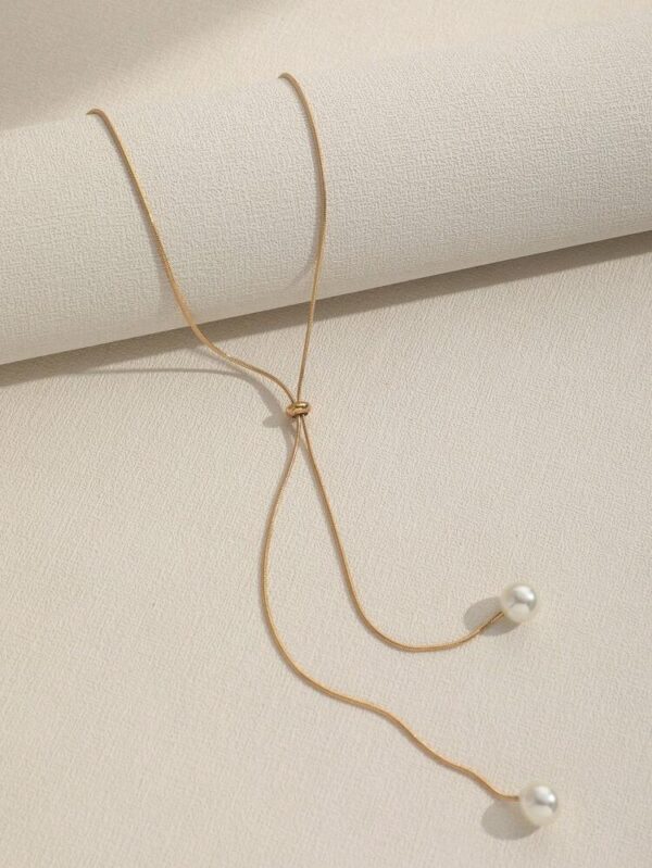 Collier pull simple chaîne réglable en forme de Y, 1 pièce – Image 8