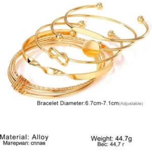 5 Pièces Ensemble De Bracelet Vintage Simple Et À La Mode Pour Femmes