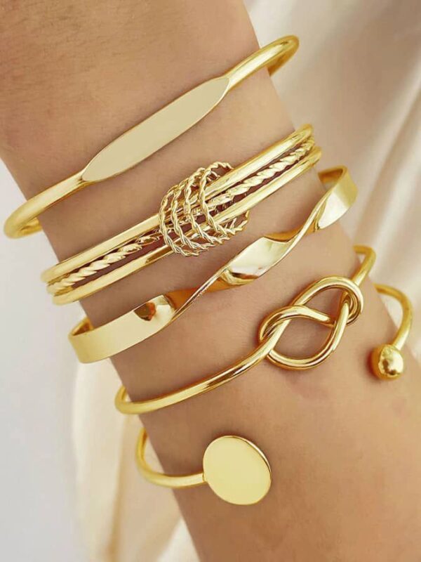 5 Pièces Ensemble De Bracelet Vintage Simple Et À La Mode Pour Femmes