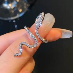 Bague scintillante en strass pour femmes, 2 pièces, mode simple