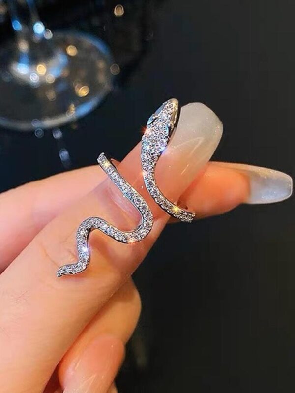 Bague scintillante en strass pour femmes, 2 pièces, mode simple – Image 3