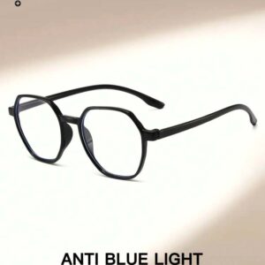 Lunettes polygonales anti-lumière bleue, style rétro minimaliste, pour femme, 1 pièce