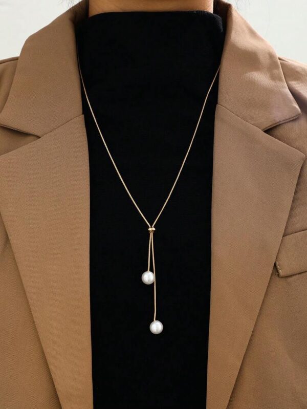 Collier pull simple chaîne réglable en forme de Y, 1 pièce – Image 7