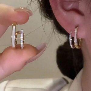 Ensemble paire de boucles d'oreilles à la mode serties de diamants pour femmes