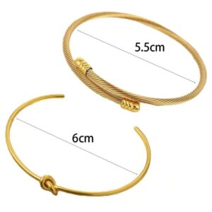 2pcs/Set Bracelet en métal géométrique de style européen et américain pour hommes Et femmes