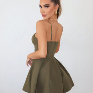 SHEIN SXY Combinaison de ballet vert pour femme avec tasse de bretelle et pantalon large à jambe large et lâche