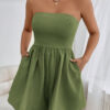 SHEIN Essnce Combinaison courte bustier de couleur unie avec poches, été – Image 6