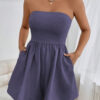 SHEIN Essnce Combinaison courte bustier de couleur unie avec poches, été – Image 7