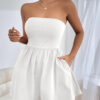 SHEIN Essnce Combinaison courte bustier de couleur unie avec poches, été – Image 8