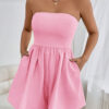 SHEIN Essnce Combinaison courte bustier de couleur unie avec poches, été – Image 9