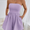 SHEIN Essnce Combinaison courte bustier de couleur unie avec poches, été – Image 10
