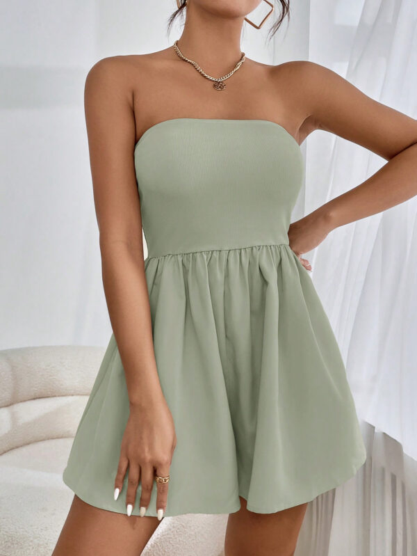 SHEIN Essnce Combinaison courte bustier de couleur unie avec poches, été – Image 14