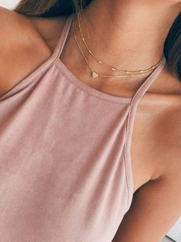 1 pièce Collier pendentif cœur minimaliste multicouche, convient pour un port quotidien, une fête, la plage, les voyages ou comme un beau cadeau pour femmes – Image 5