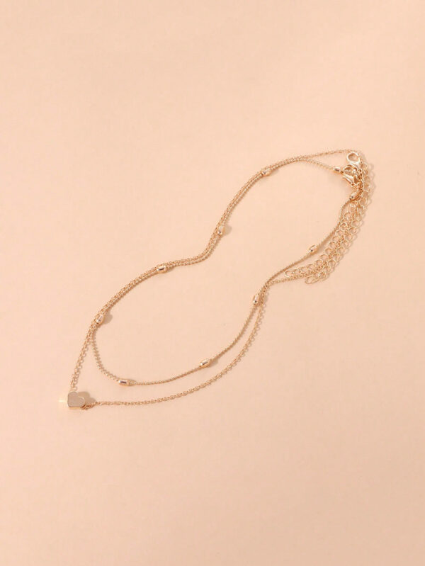 1 pièce Collier pendentif cœur minimaliste multicouche, convient pour un port quotidien, une fête, la plage, les voyages ou comme un beau cadeau pour femmes – Image 6