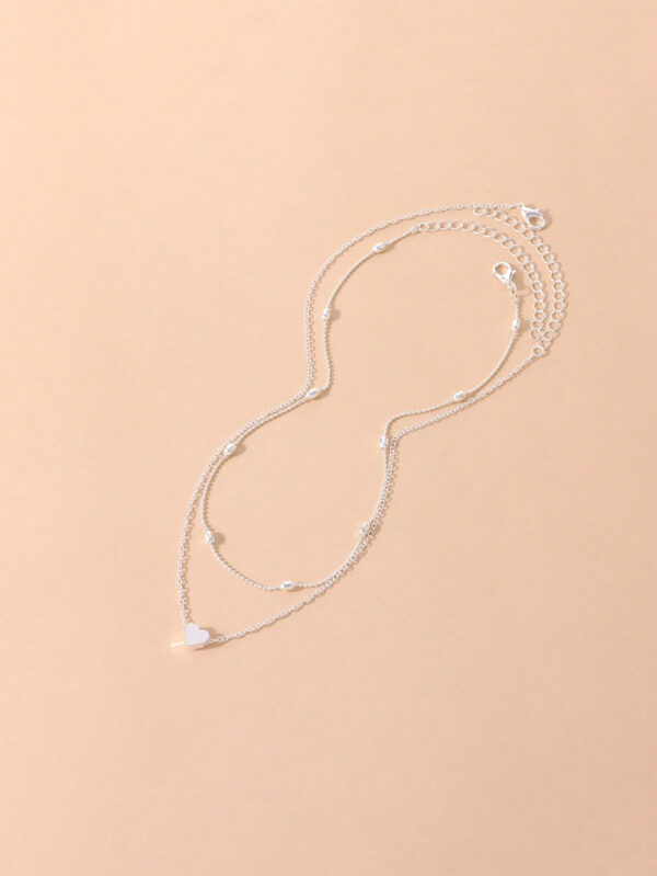 1 pièce Collier pendentif cœur minimaliste multicouche, convient pour un port quotidien, une fête, la plage, les voyages ou comme un beau cadeau pour femmes – Image 7