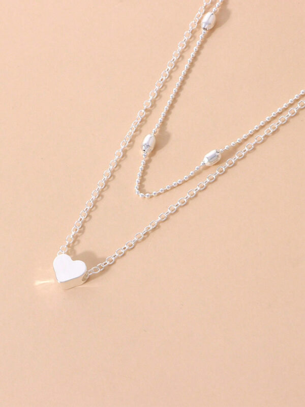 1 pièce Collier pendentif cœur minimaliste multicouche, convient pour un port quotidien, une fête, la plage, les voyages ou comme un beau cadeau pour femmes – Image 8