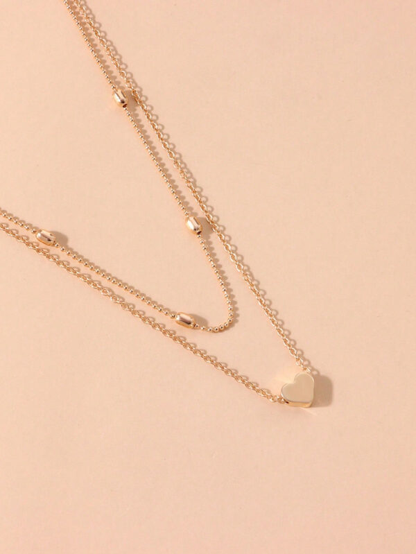 1 pièce Collier pendentif cœur minimaliste multicouche, convient pour un port quotidien, une fête, la plage, les voyages ou comme un beau cadeau pour femmes – Image 9