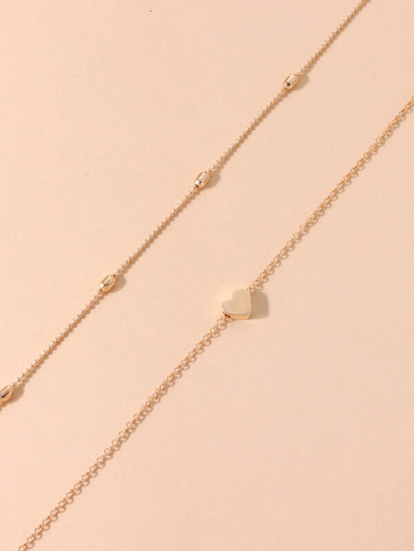 1 pièce Collier pendentif cœur minimaliste multicouche, convient pour un port quotidien, une fête, la plage, les voyages ou comme un beau cadeau pour femmes – Image 10