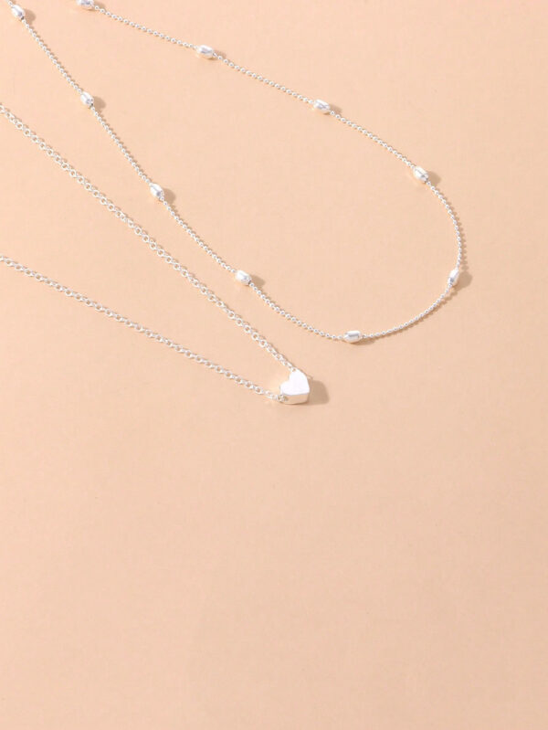 1 pièce Collier pendentif cœur minimaliste multicouche, convient pour un port quotidien, une fête, la plage, les voyages ou comme un beau cadeau pour femmes – Image 11