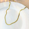 1 pièce Collier de bijoux en acier inoxydable à chaîne simple et à la mode en or avec une personnalité unique – Image 15
