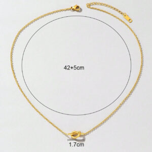 1 pièce Collier torsadé en acier inoxydable plaqué or 18 carats, port quotidien et cadeau pour femmes