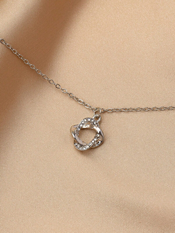 Collier de clavicule géométrique à cercle évidé plaqué or 18 carats et plaqué argent, cadeaux de bijoux – Image 6