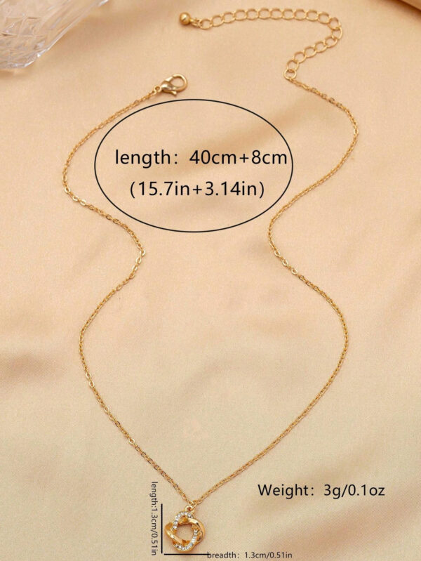 Collier de clavicule géométrique à cercle évidé plaqué or 18 carats et plaqué argent, cadeaux de bijoux – Image 7
