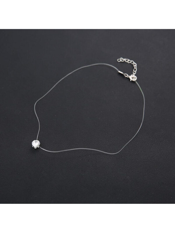 Collier À La Mode Minimaliste Blanc Diamant Idéal Pour Port Quotidien Ou Fête Cadeau