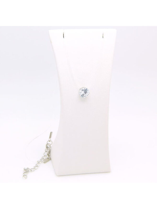 Collier À La Mode Minimaliste Blanc Diamant Idéal Pour Port Quotidien Ou Fête Cadeau – Image 5
