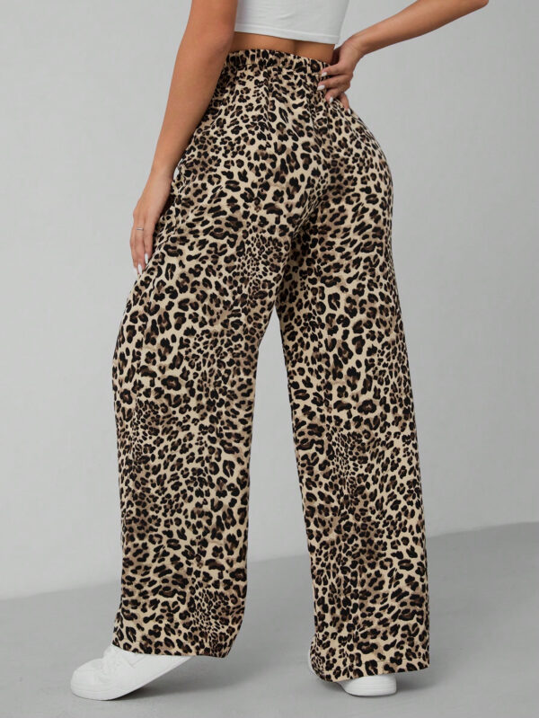 SHEIN PETITE Pantalon large pour femme à imprimé léopard – Image 7