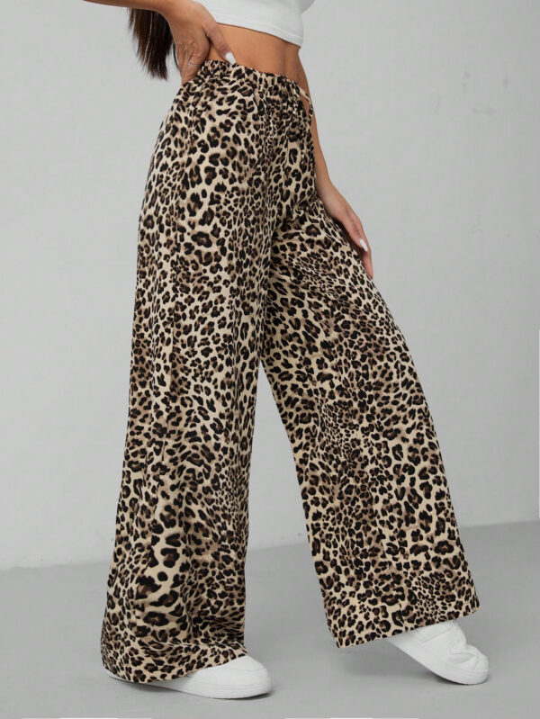 SHEIN PETITE Pantalon large pour femme à imprimé léopard – Image 12