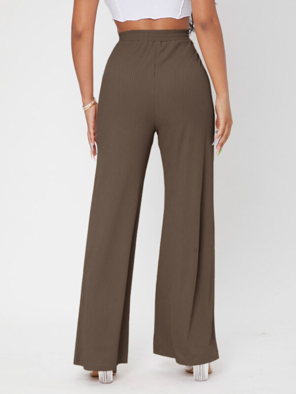 SHEIN PETITE Pantalon ample unicolore côtelé – Image 6