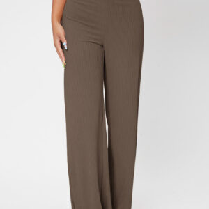 SHEIN PETITE Pantalon ample unicolore côtelé