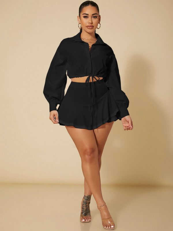 SHEIN SXY Jupe-short Sexy À Taille Haute Avec Ourlet Volanté Pour L'été – Image 13