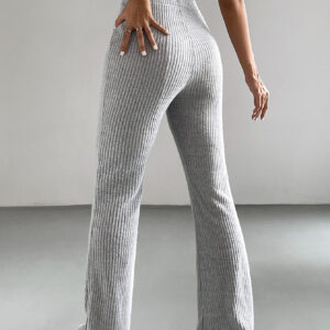 SHEIN EZwear Pantalon évasé côtelé