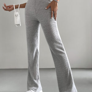 SHEIN EZwear Pantalon évasé côtelé