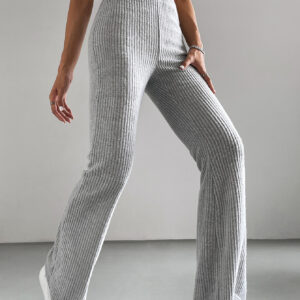 SHEIN EZwear Pantalon évasé côtelé