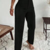 Pantalon slim élégant pour femmes de bureau avec poche plissée sur le côté – Image 2