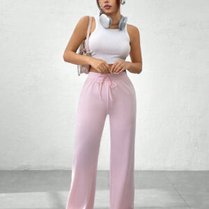 SHEIN MOOSTA Pantalon Décontracté À Jambe Droite Couleur Unie