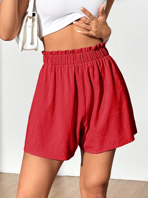 SHEIN MOOSTA Shorts d'été décontractés avec taille de sac en papier de couleur unie – Image 6