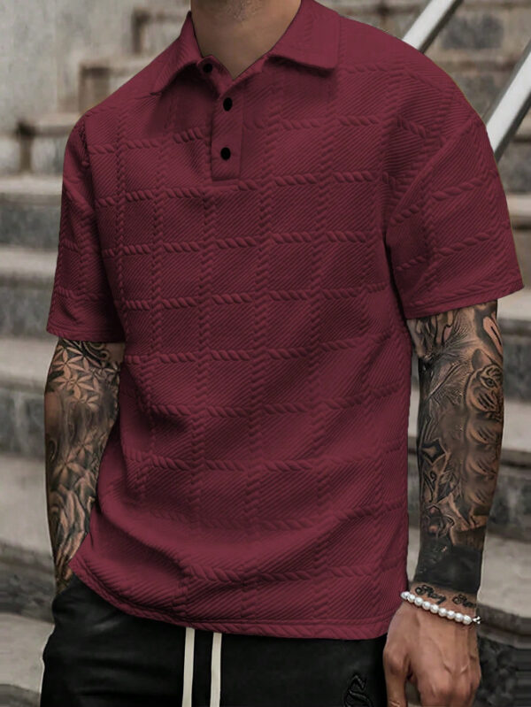 Manfinity Homme Chemise polo décontractée à manches courtes et unie pour homme en été pour les déplacements