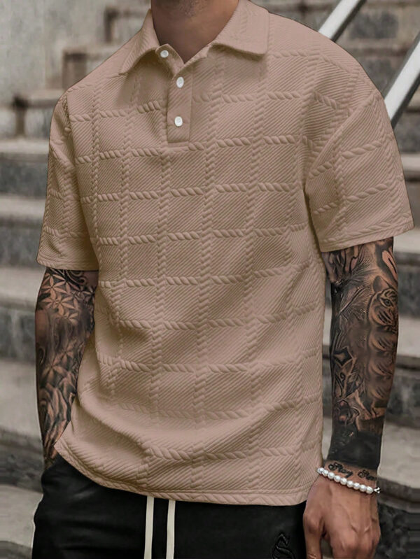 Manfinity Homme Chemise polo décontractée à manches courtes et unie pour homme en été pour les déplacements – Image 3