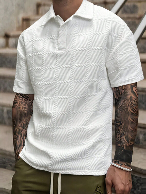 Manfinity Homme Chemise polo décontractée à manches courtes et unie pour homme en été pour les déplacements – Image 4