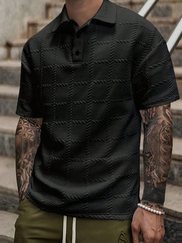 Manfinity Homme Chemise polo décontractée à manches courtes et unie pour homme en été pour les déplacements – Image 5