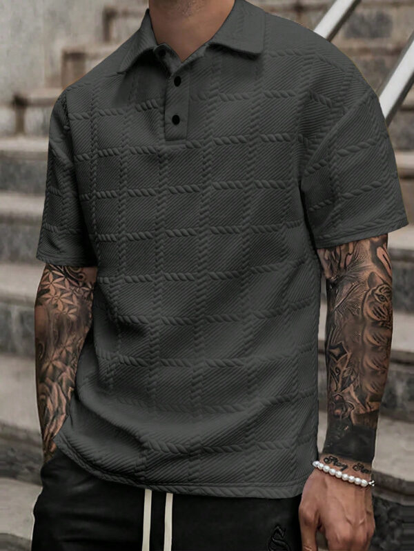Manfinity Homme Chemise polo décontractée à manches courtes et unie pour homme en été pour les déplacements – Image 9