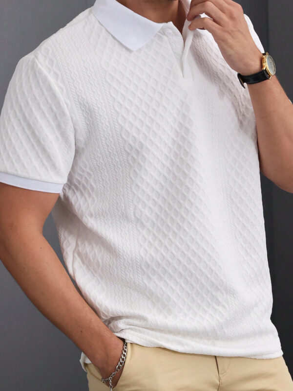 Manfinity Homme Polo casual pour homme en été à manches courtes et couleur unie pour la navette quotidienne – Image 2
