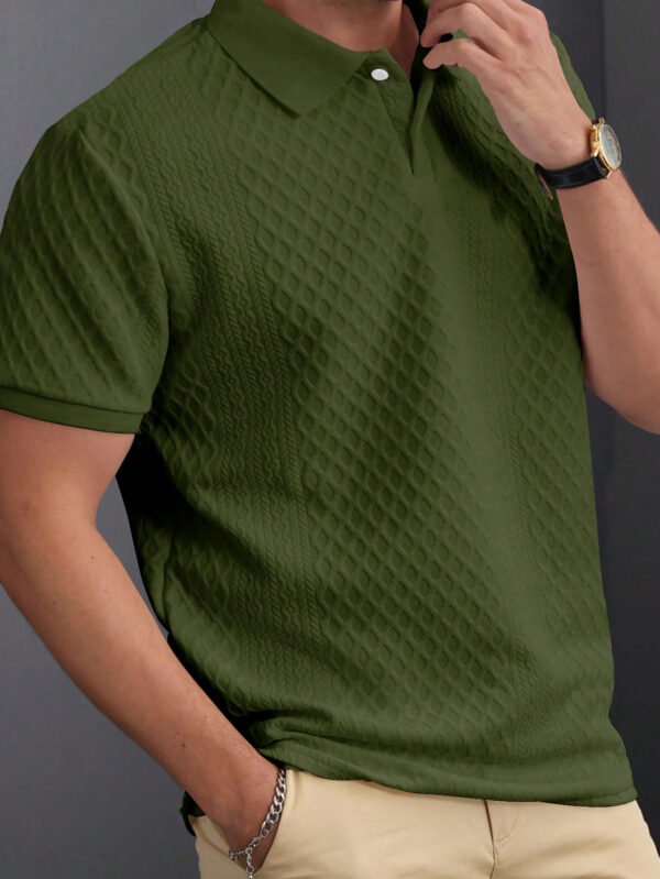 Manfinity Homme Polo casual pour homme en été à manches courtes et couleur unie pour la navette quotidienne – Image 3