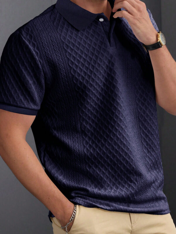 Manfinity Homme Polo casual pour homme en été à manches courtes et couleur unie pour la navette quotidienne – Image 4