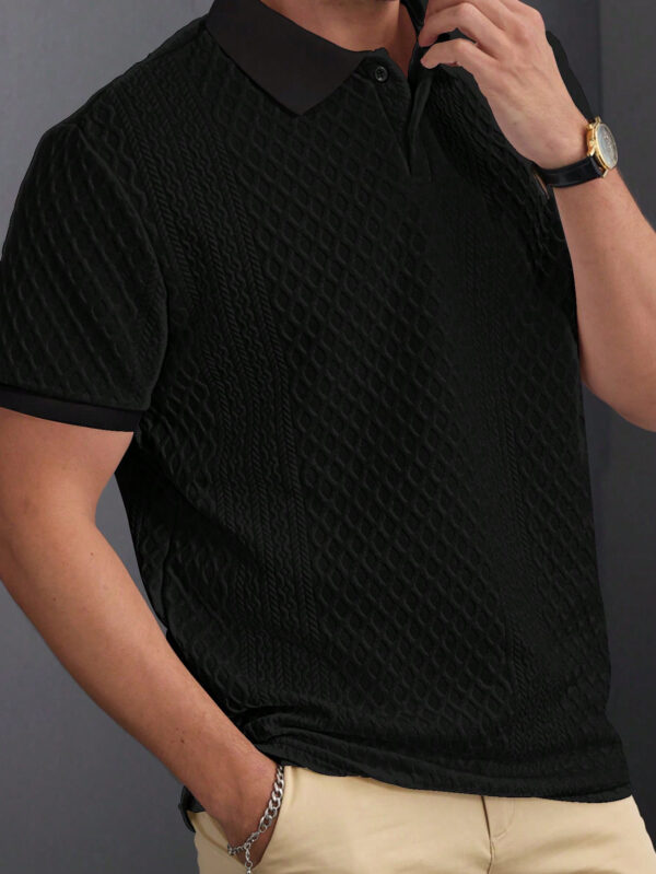 Manfinity Homme Polo casual pour homme en été à manches courtes et couleur unie pour la navette quotidienne – Image 5