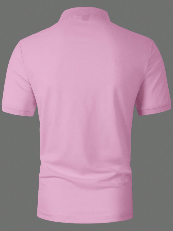 Manfinity Mode Chemise Polo À Manches Courtes À Boutons Avant Pour Homme De Couleur Unie – Image 11